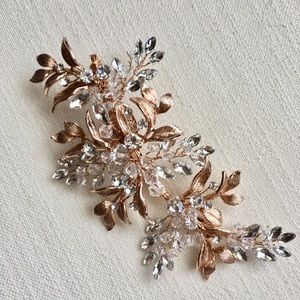 Bridal Hair Clip in Rose Gold